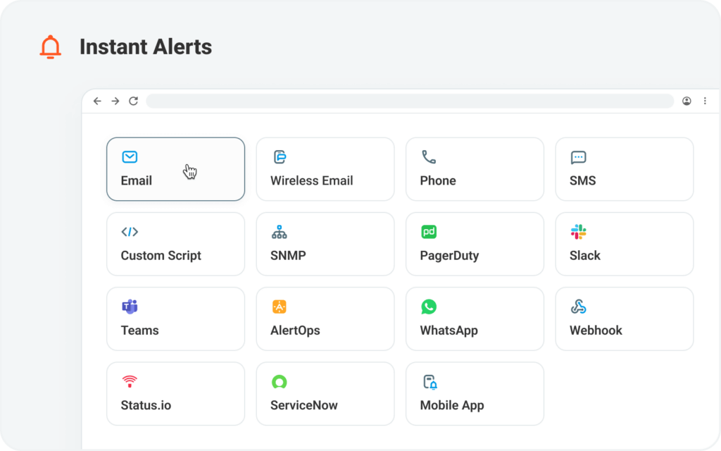 instant API monitoring alerts