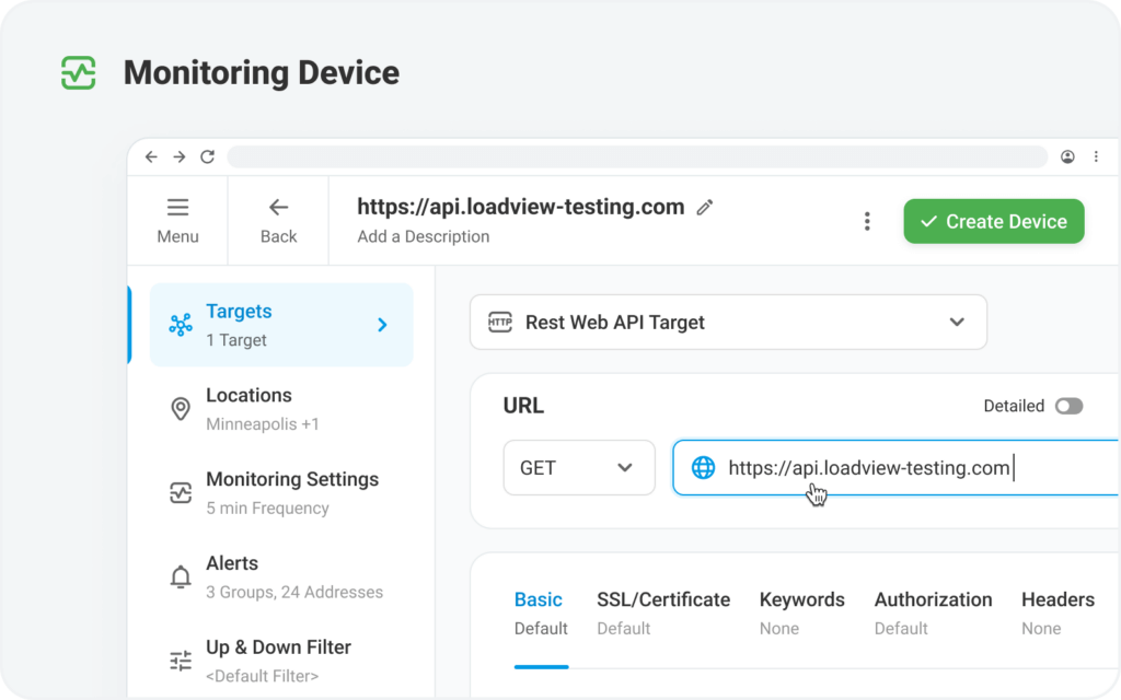 set up API monitoring device