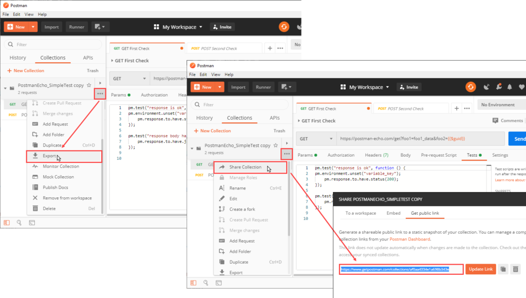 Hochladen Der Postman Collection In Dotcom Monitor